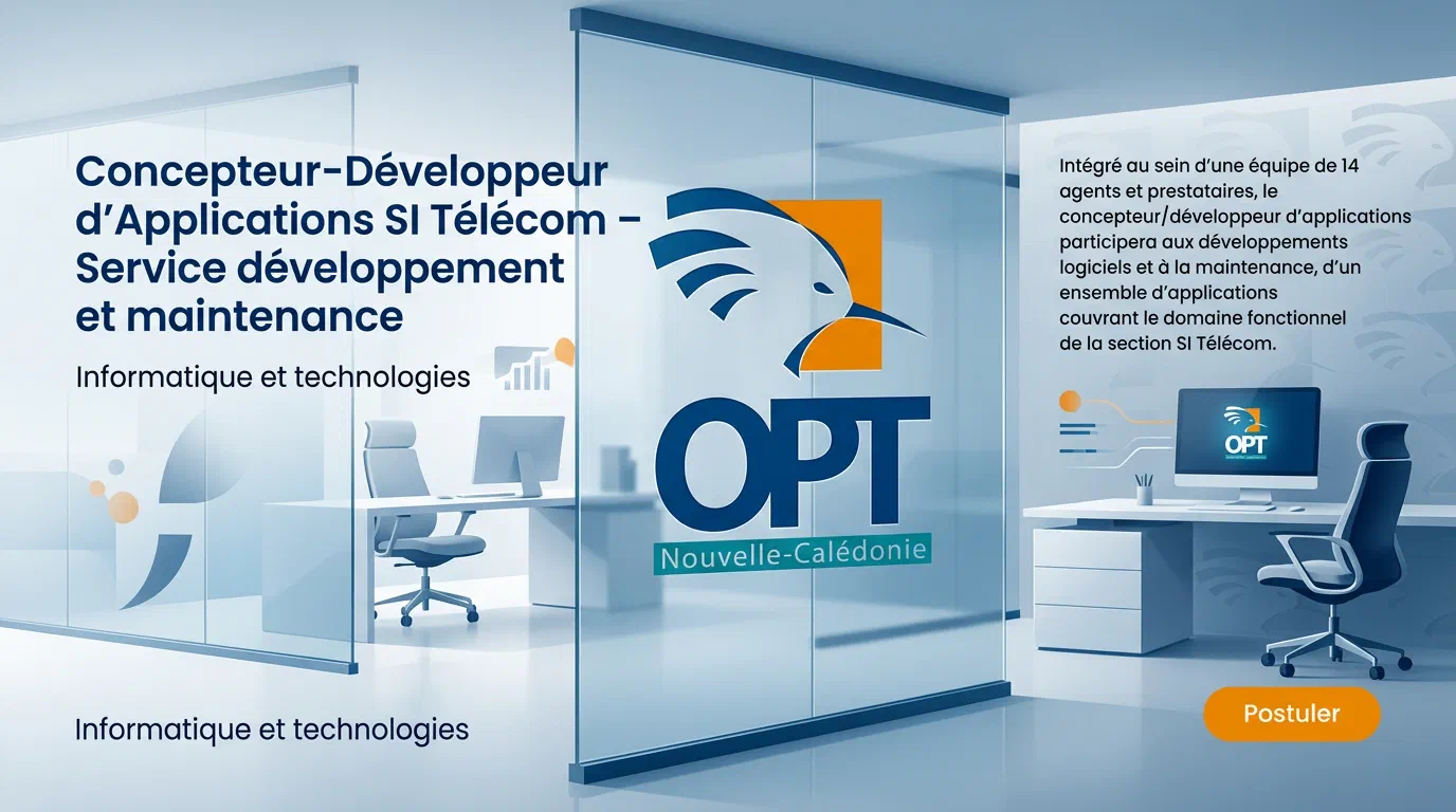 Illustration du poste : Concepteur-Développeur d’Applications SI Télécom – Service développement et maintenance