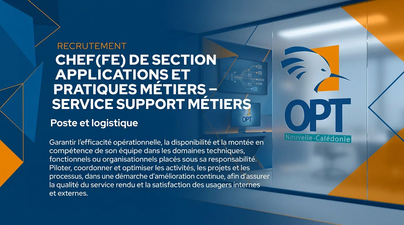Illustration du poste : Chef(fe) de section Applications et pratiques métiers – Service support métiers