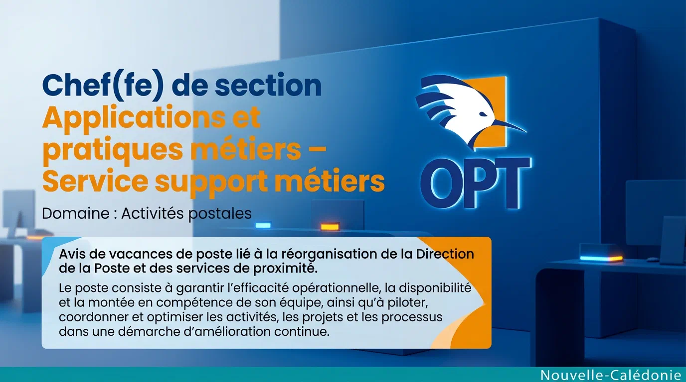 Illustration du poste : Chef(fe) de section Applications et pratiques métiers – Service support métiers