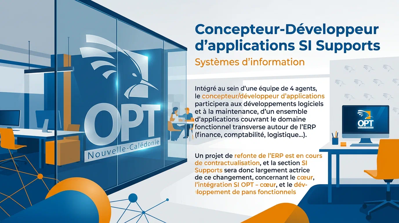 Illustration du poste : Concepteur-Développeur d'applications SI Supports